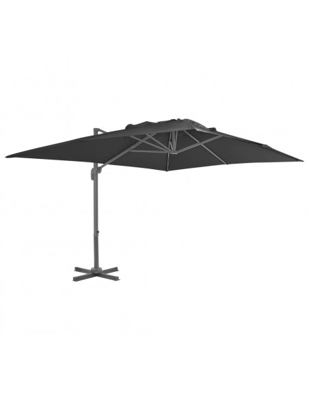 Ombrellone a Sbalzo Palo in Alluminio 4x3 m Nero