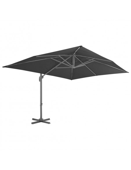 Ombrellone a Sbalzo Palo in Alluminio 4x3 m Nero