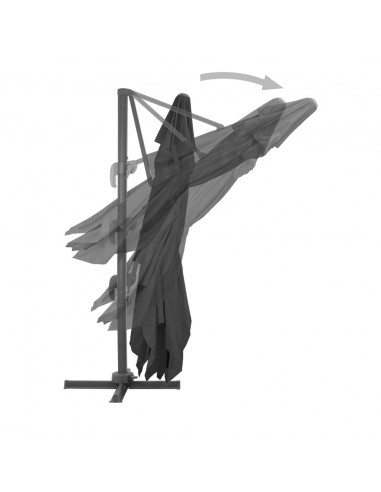 Ombrellone a Sbalzo Palo in Alluminio 400x300 cm Antracite