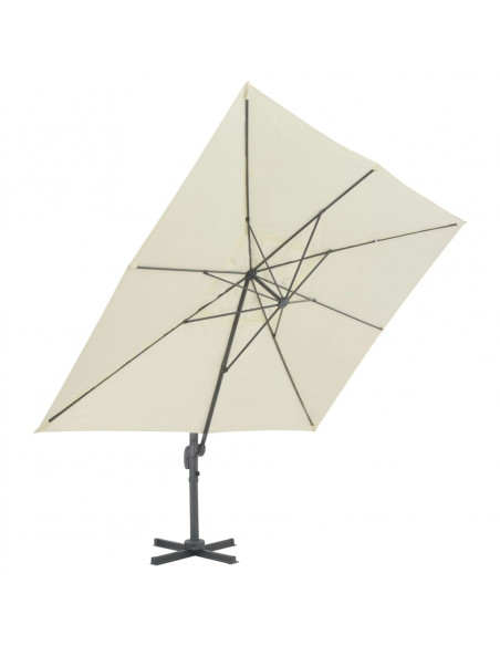 Ombrellone a Sbalzo con Palo in Alluminio 400x300 cm Sabbia