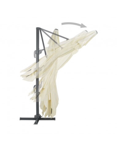 Ombrellone a Sbalzo con Palo in Alluminio 400x300 cm Sabbia