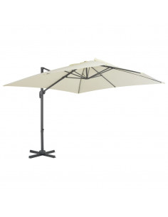 Ombrellone a Sbalzo con Palo in Alluminio 300x300 cm Sabbia
