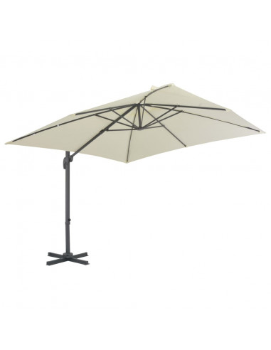 Ombrellone a Sbalzo con Palo in Alluminio 300x300 cm Sabbia