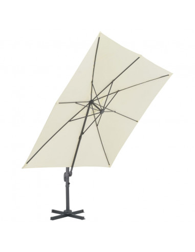 Ombrellone a Sbalzo con Palo in Alluminio 300x300 cm Sabbia