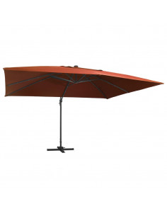 Ombrellone a Sbalzo con LED Terracotta 400x300 cm