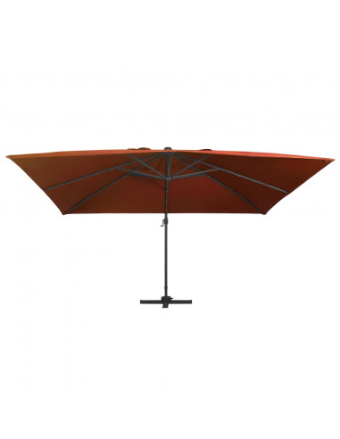 Ombrellone a Sbalzo con LED Terracotta 400x300 cm