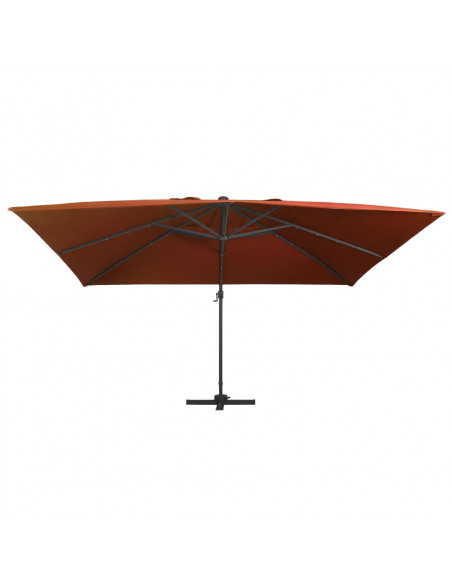 Ombrellone a Sbalzo con LED Terracotta 400x300 cm