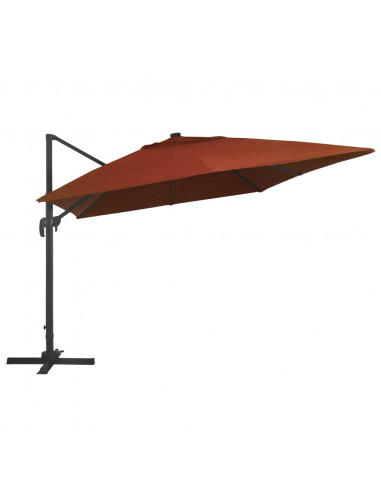 Ombrellone a Sbalzo con LED Terracotta 400x300 cm