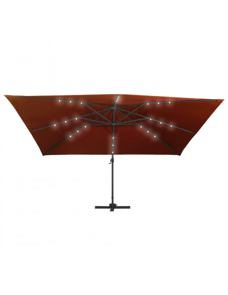 Ombrellone a Sbalzo con LED Terracotta 400x300 cm