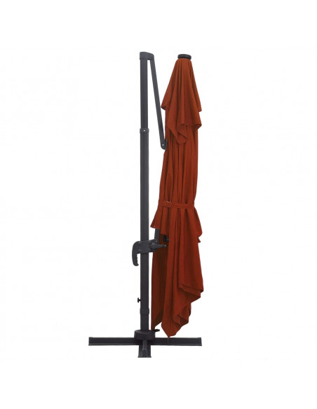 Ombrellone a Sbalzo con LED Terracotta 400x300 cm