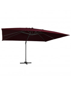 Ombrellone a Sbalzo con LED Rosso Bordò 400x300 cm