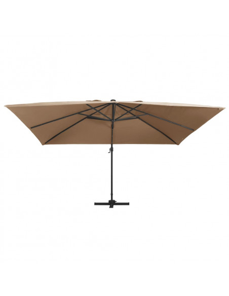 Ombrellone a Sbalzo con LED Palo in Alluminio 400x300cm Tortora