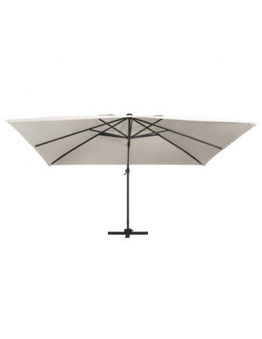 Ombrellone a Sbalzo con LED Palo in Alluminio 400x300 cm Sabbia