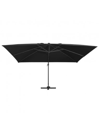 Ombrellone a Sbalzo con LED Palo in Alluminio 400x300 cm Nero