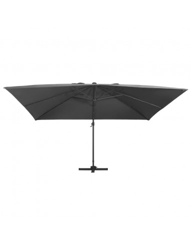 Ombrellone a Sbalzo con LED Palo Alluminio 400x300 cm Antracite