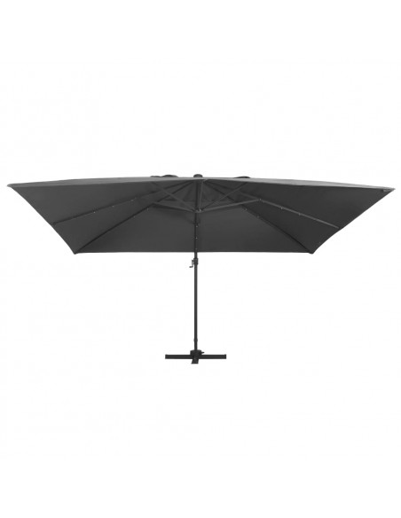 Ombrellone a Sbalzo con LED Palo Alluminio 400x300 cm Antracite