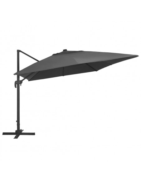 Ombrellone a Sbalzo con LED Palo Alluminio 400x300 cm Antracite