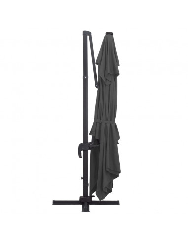 Ombrellone a Sbalzo con LED Palo Alluminio 400x300 cm Antracite