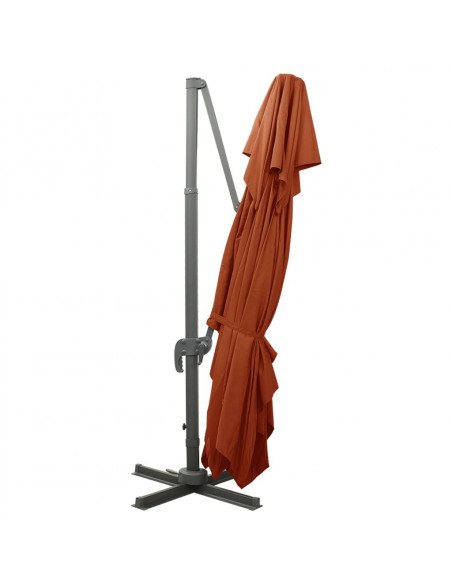 Ombrellone a Sbalzo con Doppia Copertura 400x300 cm Terracotta