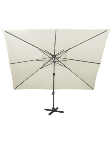 Ombrellone a Sbalzo con Doppia Copertura 400x300 cm Sabbia