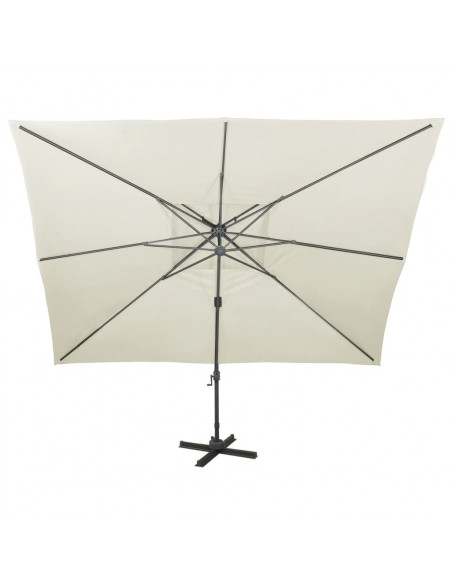 Ombrellone a Sbalzo con Doppia Copertura 400x300 cm Sabbia