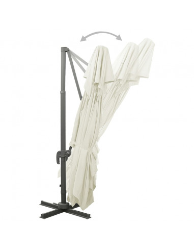 Ombrellone a Sbalzo con Doppia Copertura 400x300 cm Sabbia