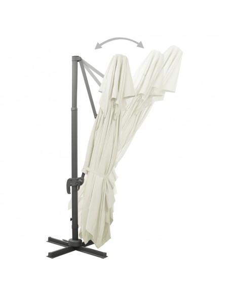Ombrellone a Sbalzo con Doppia Copertura 400x300 cm Sabbia