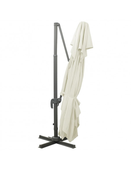 Ombrellone a Sbalzo con Doppia Copertura 400x300 cm Sabbia