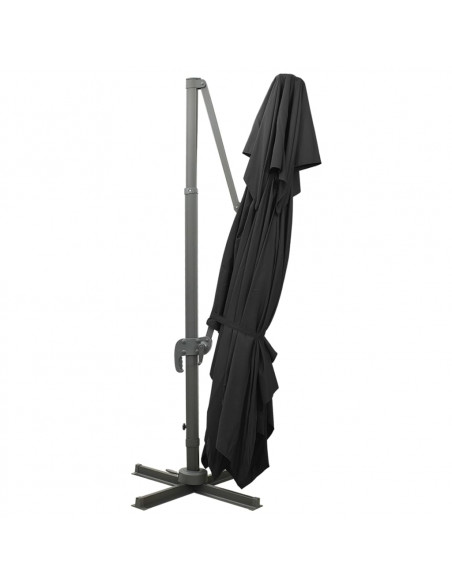 Ombrellone a Sbalzo con Doppia Copertura 400x300 cm Nero