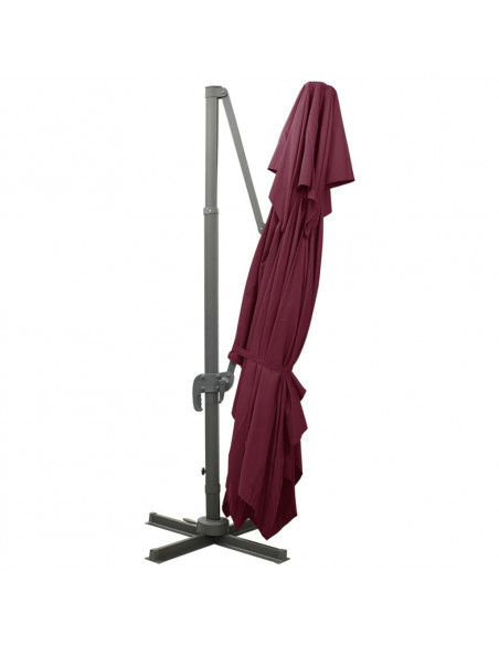 Ombrellone a Sbalzo con Doppia Copertura 400x300 cm Bordeaux