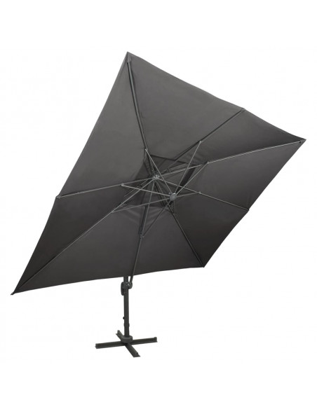Ombrellone a Sbalzo con Doppia Copertura 400x300 cm Antracite