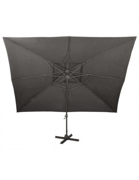 Ombrellone a Sbalzo con Doppia Copertura 400x300 cm Antracite