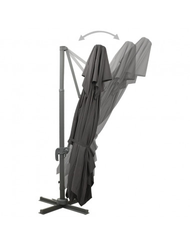 Ombrellone a Sbalzo con Doppia Copertura 400x300 cm Antracite
