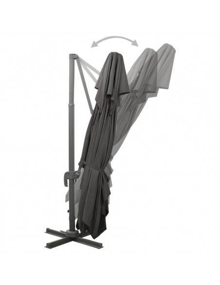 Ombrellone a Sbalzo con Doppia Copertura 400x300 cm Antracite