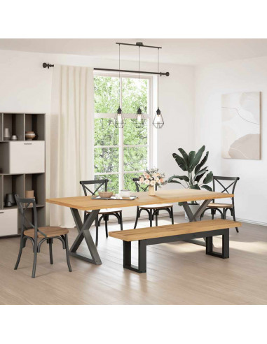 Panca Pranzo NOAIN Gambe a Forma U 180x40x45 cm Legno Massello