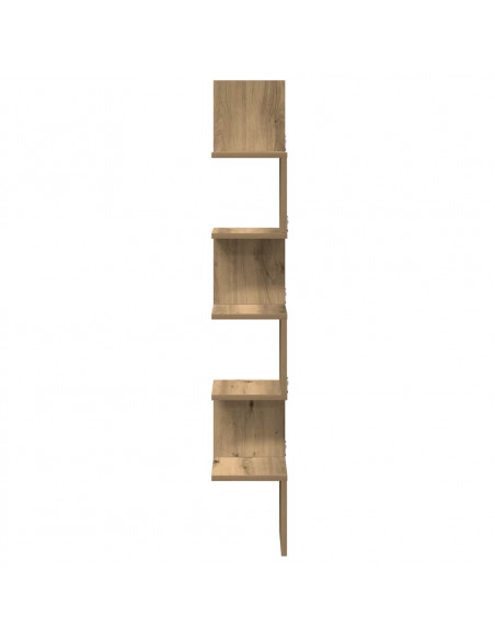 Scaffale Angolare Muro Artigianale 20x20x127,5 cm in Truciolato