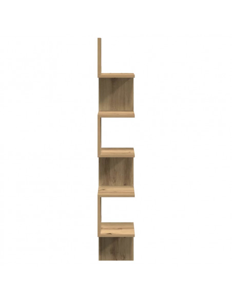 Scaffale Angolare Muro Artigianale 20x20x127,5 cm in Truciolato