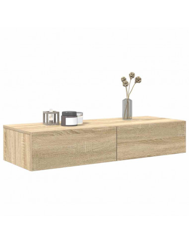 Scaffale a Parete con Cassetti Sonoma 100x36x19cm in Truciolato