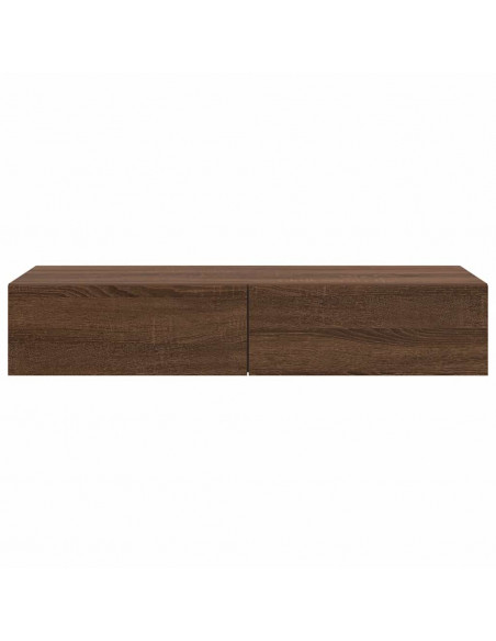 Scaffale a Parete con Cassetti Rovere 100x36x19cm in Truciolato