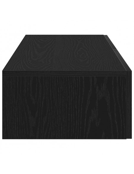 Scaffale a Parete con Cassetti Nero 100x36x19 cm in Truciolato