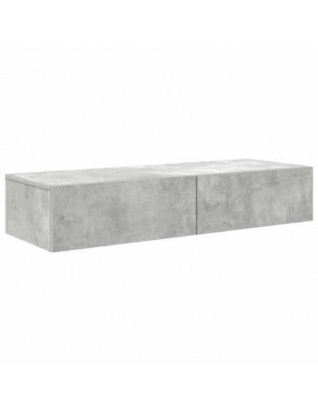 Scaffale a Parete con Cassetti Grigio 100x36x19cm in Truciolato