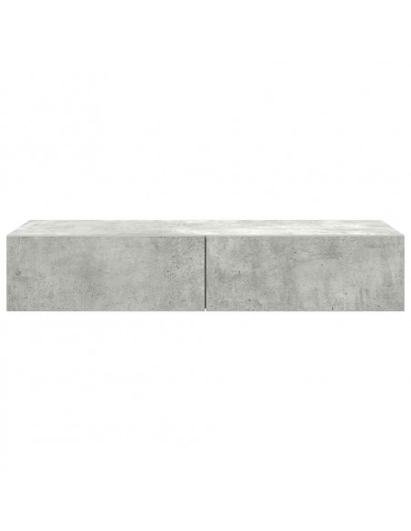 Scaffale a Parete con Cassetti Grigio 100x36x19cm in Truciolato