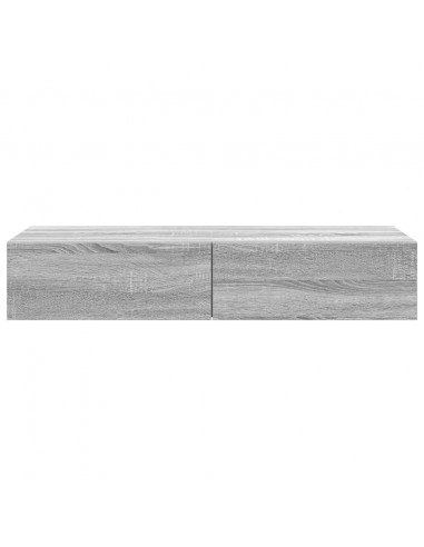 Scaffale a Parete con Cassetti Grigio 100x36x19cm in Truciolato