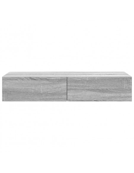 Scaffale a Parete con Cassetti Grigio 100x36x19cm in Truciolato