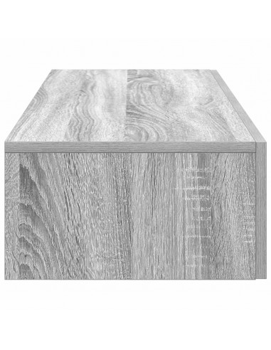 Scaffale a Parete con Cassetti Grigio 100x36x19cm in Truciolato