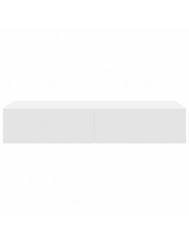 Scaffale a Parete con Cassetti Bianco 100x36x19cm in Truciolato