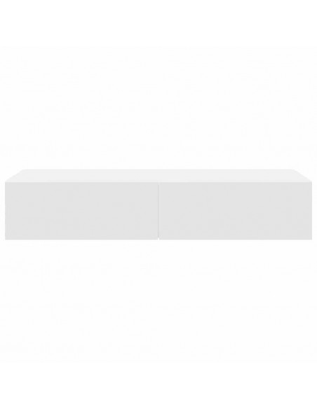 Scaffale a Parete con Cassetti Bianco 100x36x19cm in Truciolato