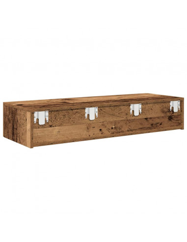 Scaffale a Parete con Cassetti Antico 100x36x19cm in Truciolato