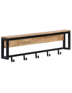 Appendiabiti 87x10x27 cm in Legno Massello Grezzo di Mango