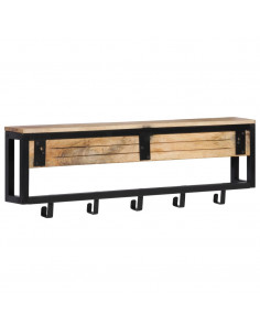 Appendiabiti 87x10x27 cm in Legno Massello Grezzo di Mango 2